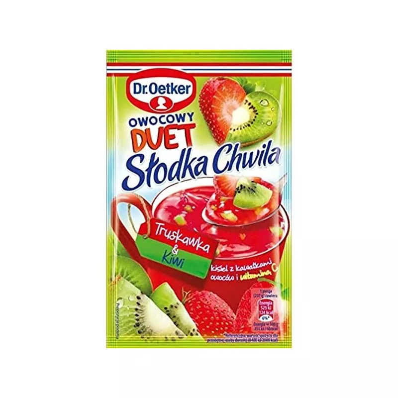 Kisiel SLODKA CHWILA con sabor de fresa con kiwi 32gx35 Dr.Oetker