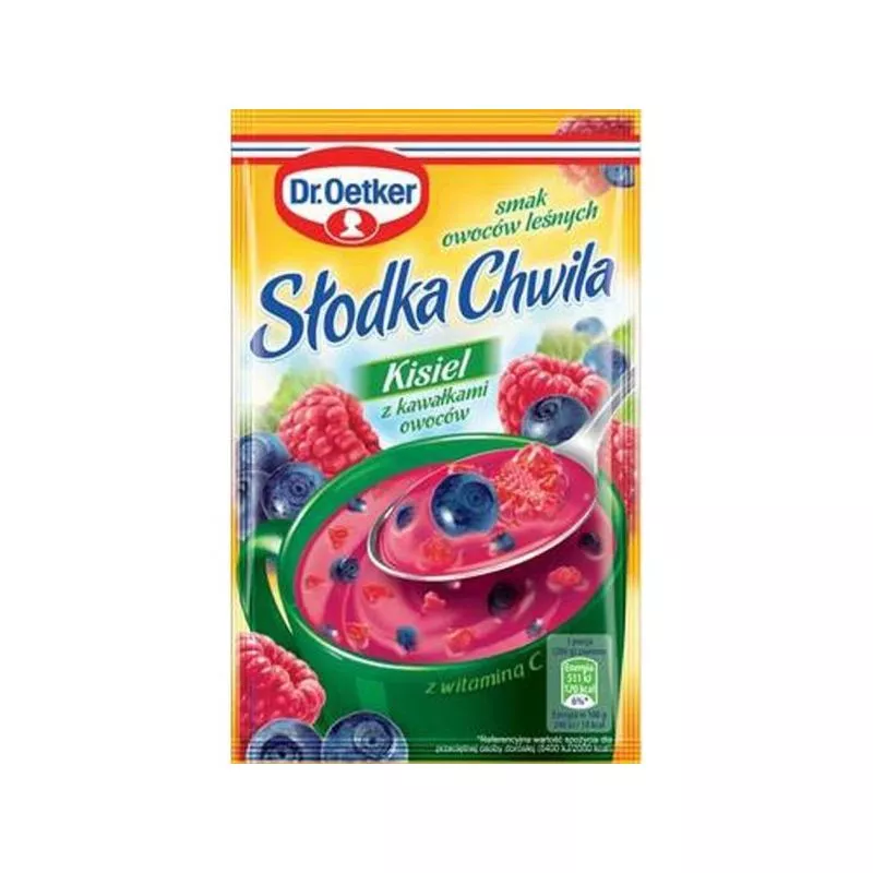 Kisiel "SLODKA CHWILA"con trozos frutas de bosque 31,5gr x35 Dr.Oetker