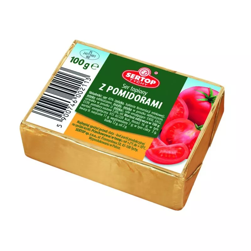 Queso fundito para untar con tomates 100g x100 SERTOP