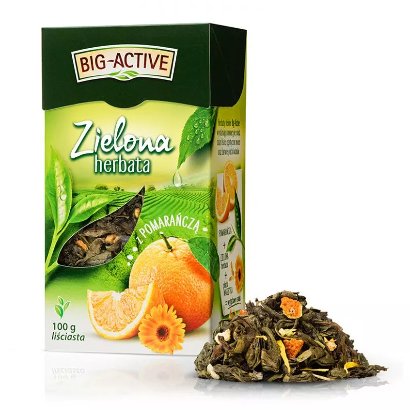 Te verde BIG AKTIVE con naranja 100g x12 HERBAPOL