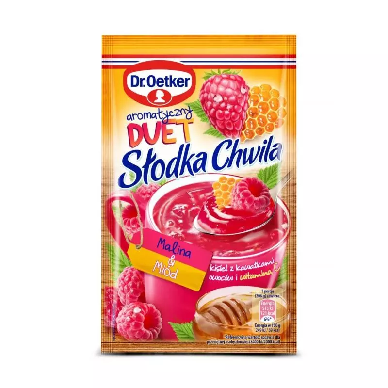 Kisiel "SLODKA CHWILA" con frambuesa y miel 31,5g x35 Dr.Oetker