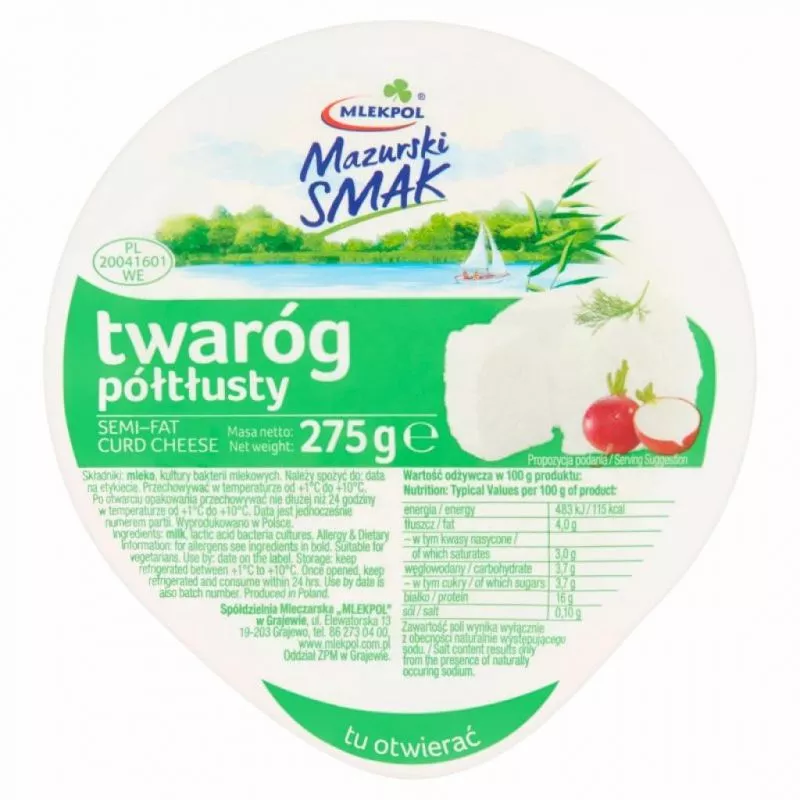 Twarog poltlusty 275g MLEKPOL