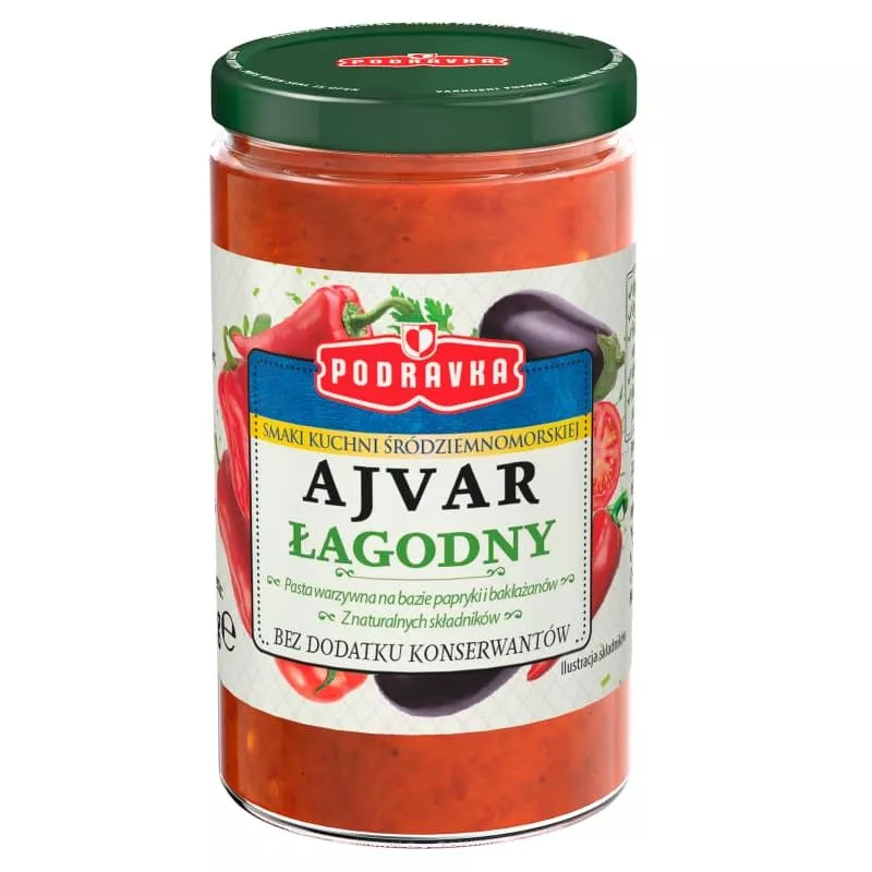 Entrante de paprica con berenjena AJVAR LAGODNY 350gr PODRAVKA