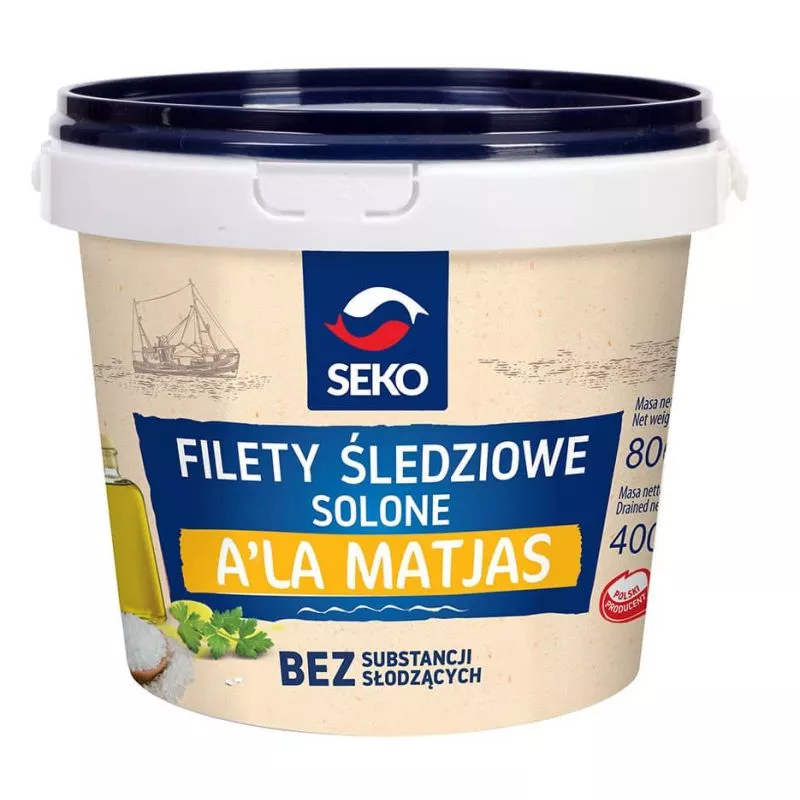 Filety sledziowe solone a·la MATJAS 400gr SEKO