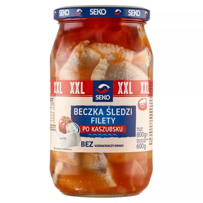 Beczka sledzi po KASZUBSKU 800gr SEKO