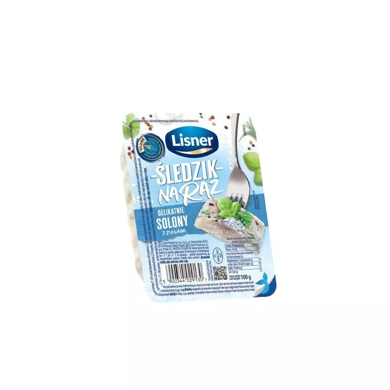 Filete SLEDZIK NA RAZ salado delicate con hierbas 100g LISNER