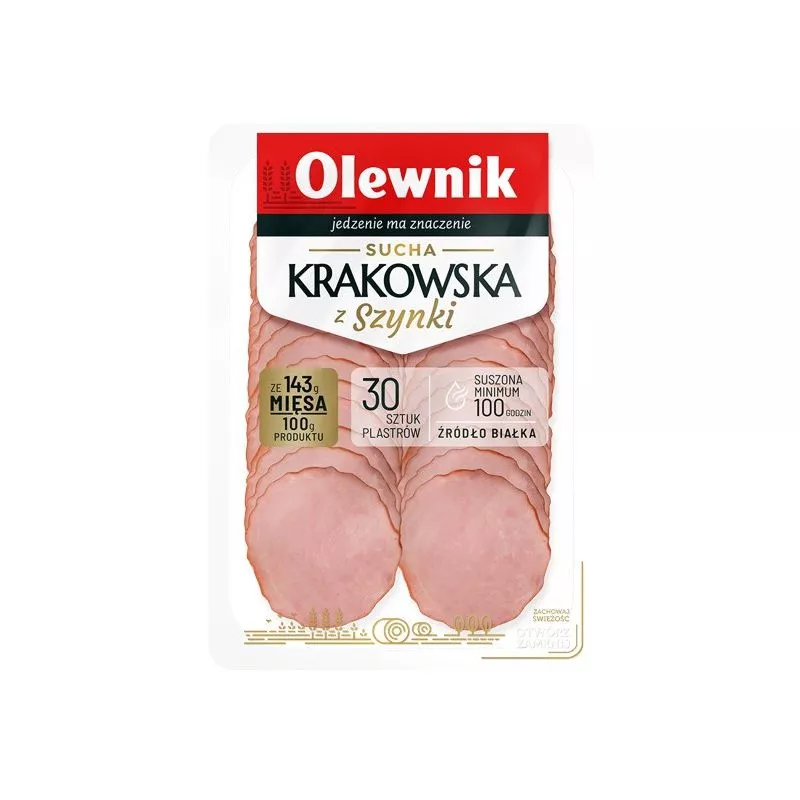 Embutido de jamon KRAKOWSKA SUCHA cortado 80gr OLEWNIK