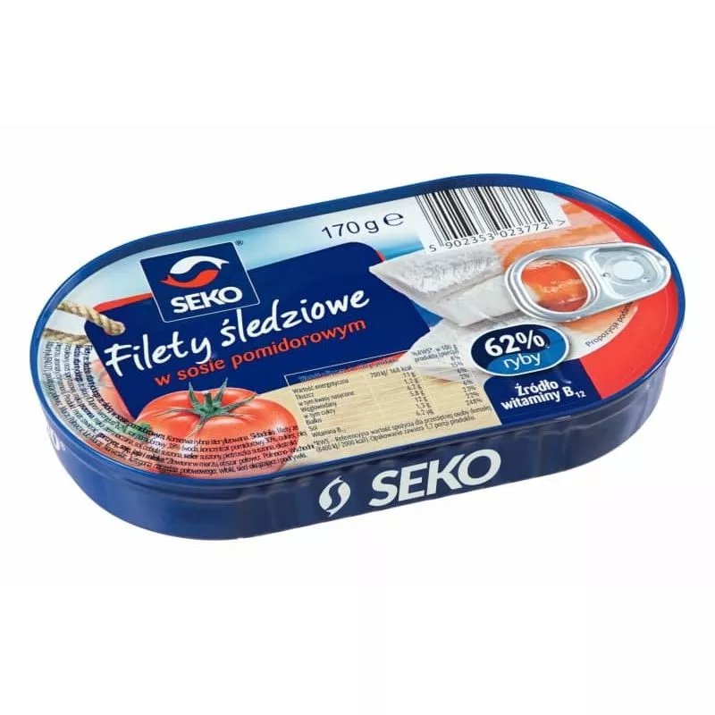 Filety sledziowe w sosie pomidorowym 170gr SEKO