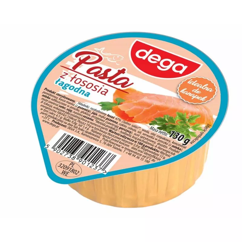 Pasta con salmon layt 130gr DEGA