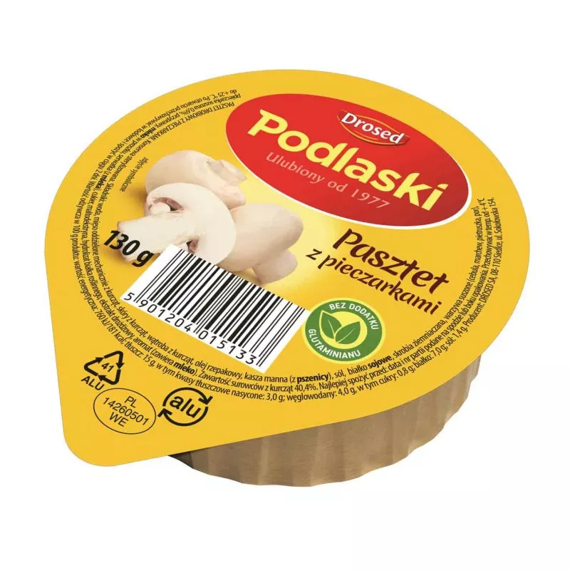 Pasztet PODLASKI pieczarka 130g DROSED