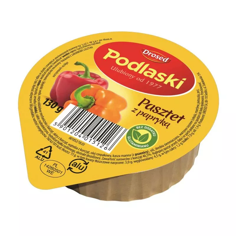 Pasztet PODLASKI papryka 130g DROSED