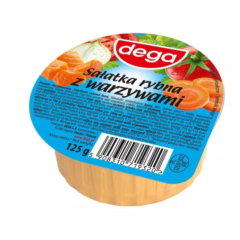 Salatka rybna z warzywami 135g DEGA