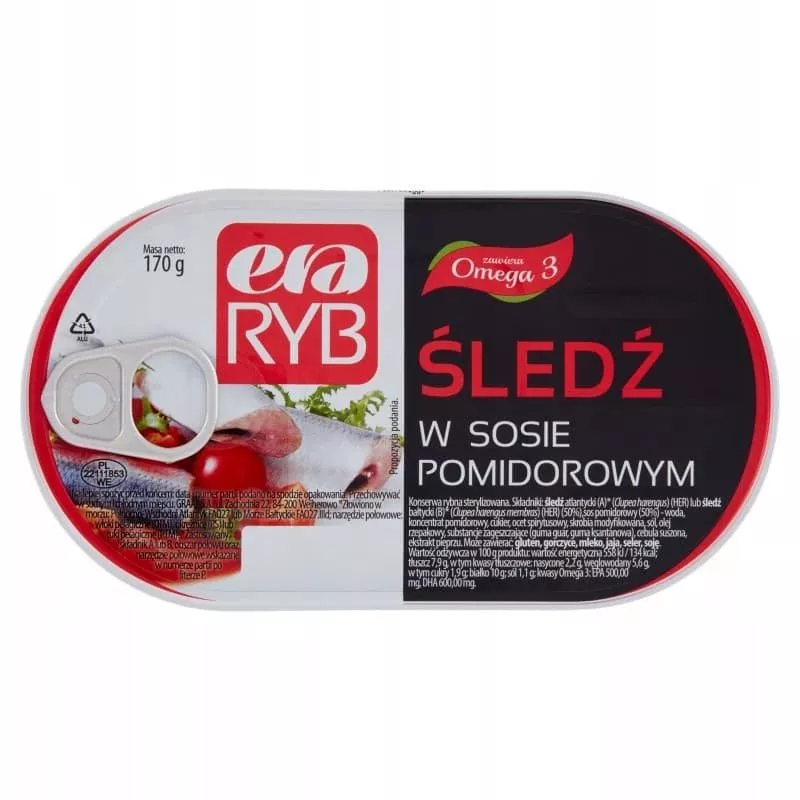 Sledz w sosie pomidorowym 170g GRAAL ERA RYB