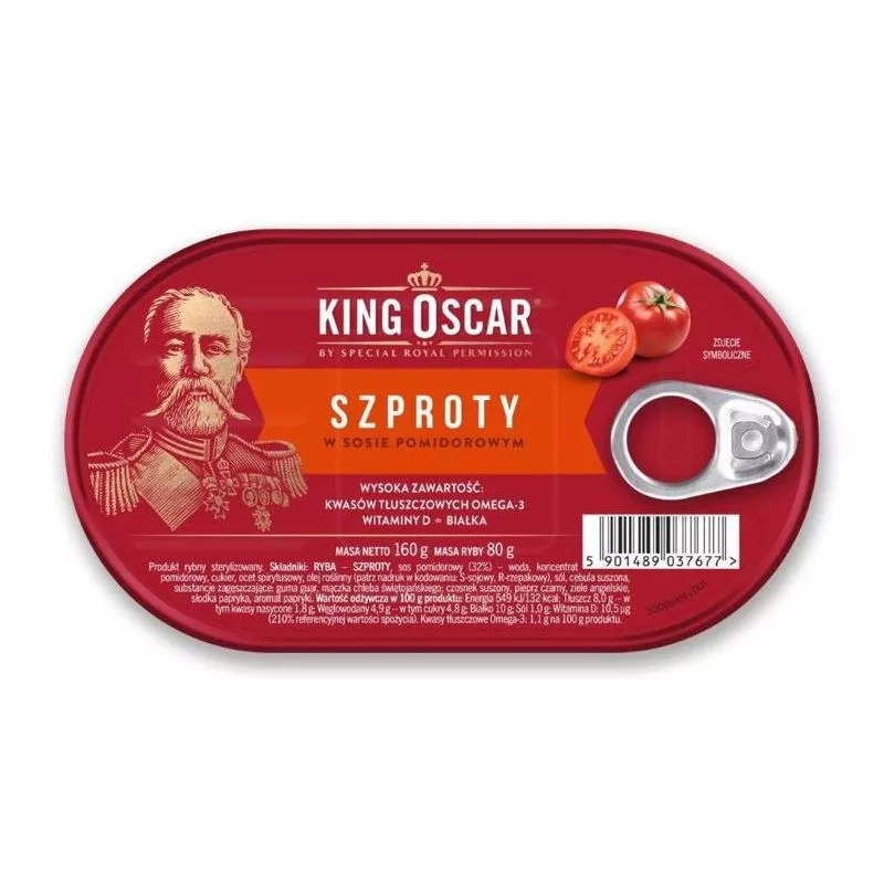 Szproty w sosie pmidorowym 160g KING