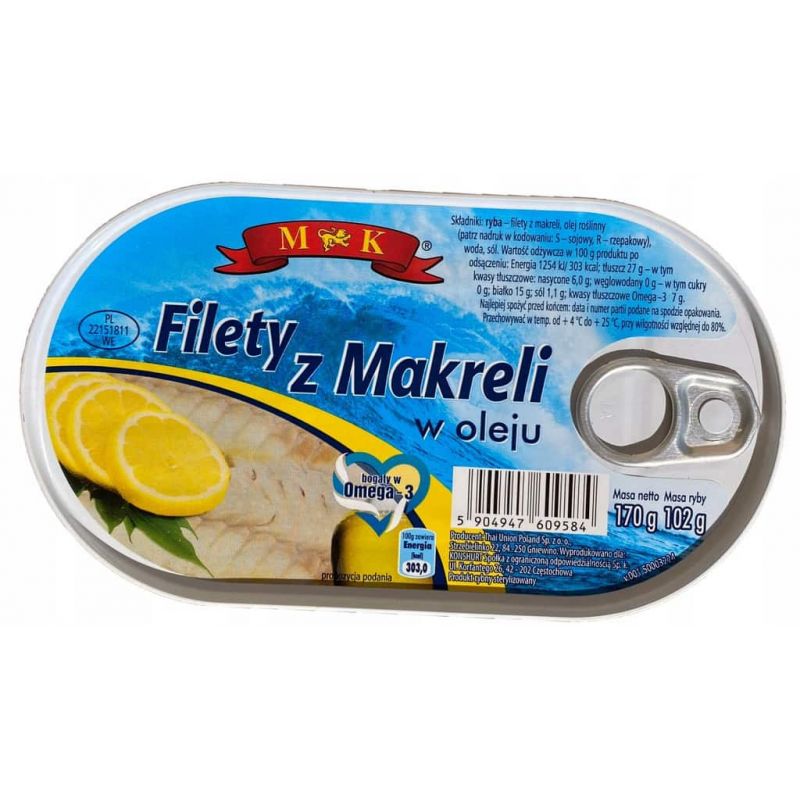 Filet makrela olej 170g M&K