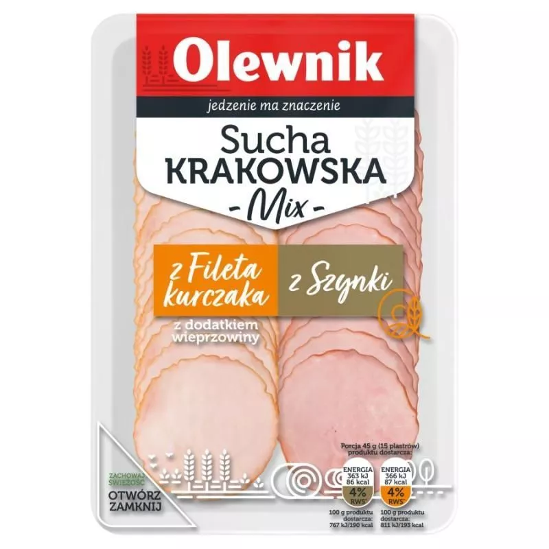 Embutido SUCHA KRAKOWSKA MIX cortado 90g OLEWNIK