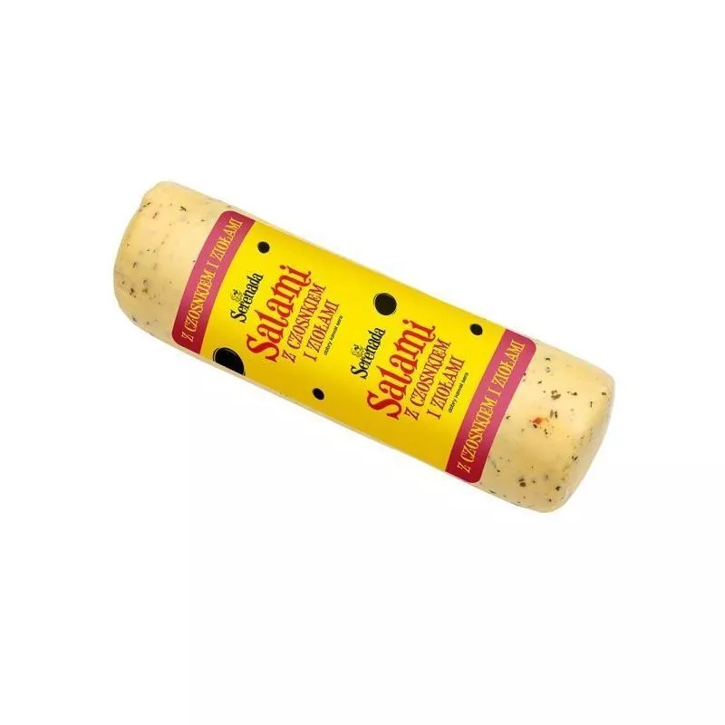 Queso SALAMI con ajo i hierba SPOMLEK precio por 1 kg