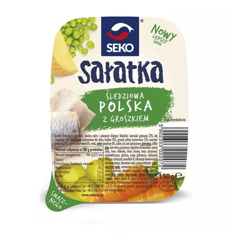 Salatka POLSKA ze sledziem /groszkiem 150g SEKO