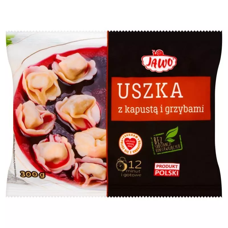 Uszka z kapusta i grzybami mrozone 450g JAWO