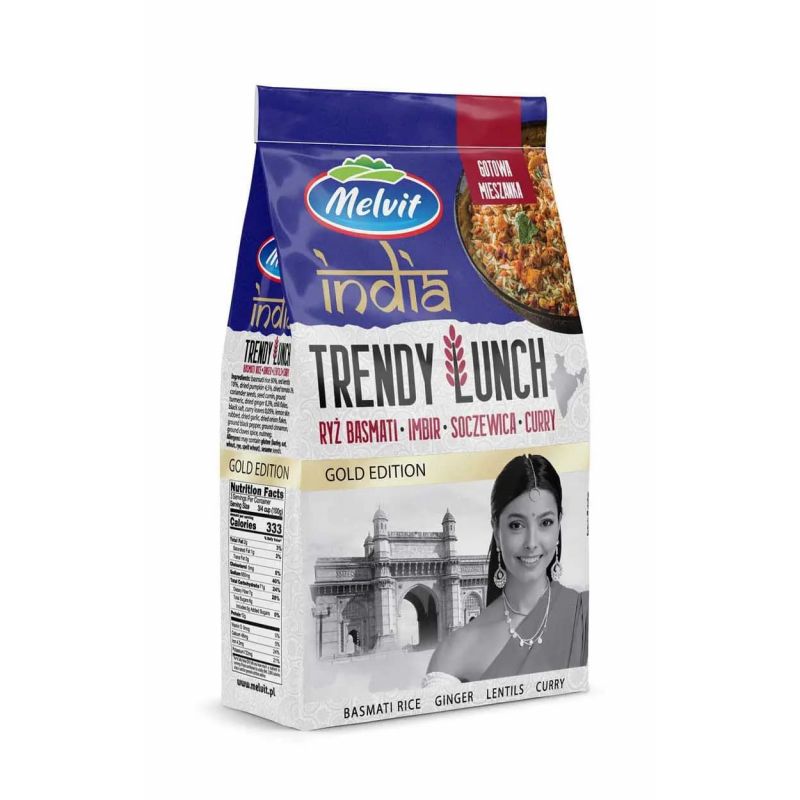 TRENDY LUNCH arroz basmati jengibre lentejas curry 300gr MELVIT