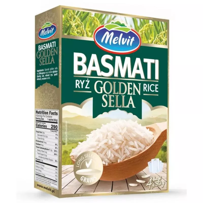 Ryz BASMATI GOLDEN SELLA 4 x80g MELVIT