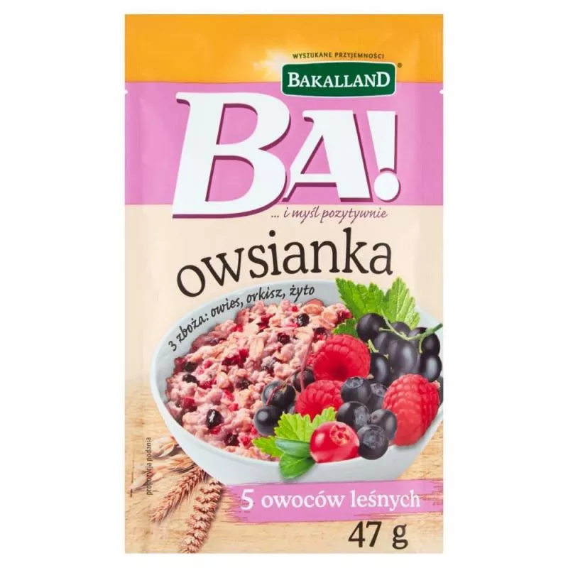 Owsianka z 5 owocami lesnymi 47g BAKALLAND