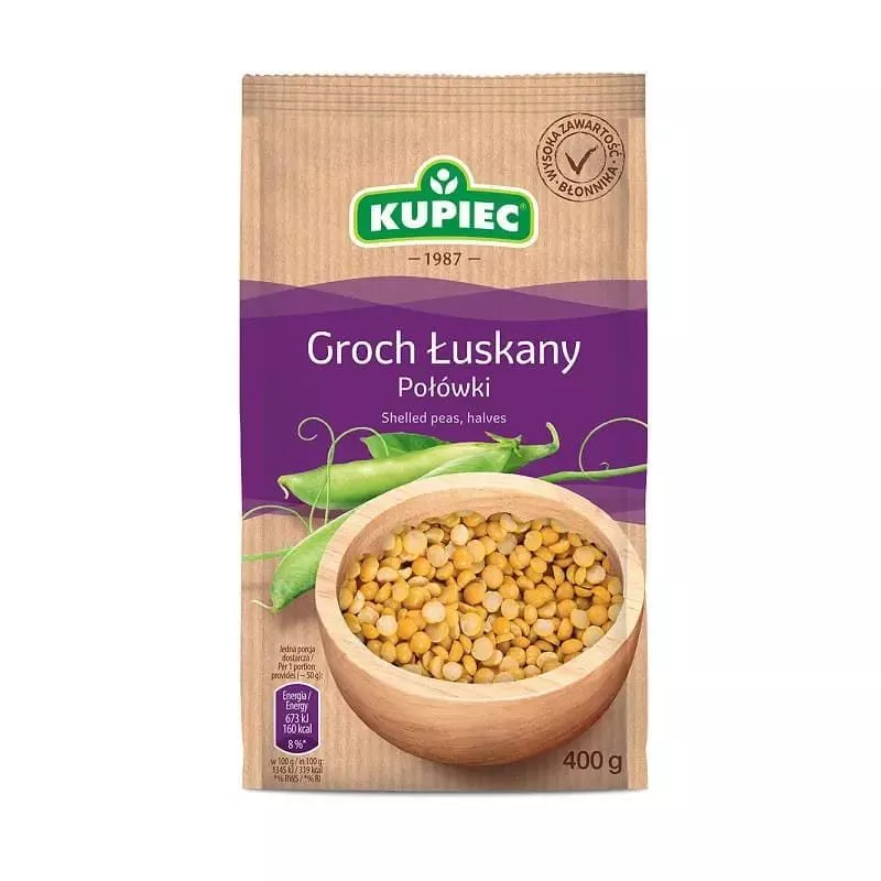 Groch luskany 400gr KUPIEC