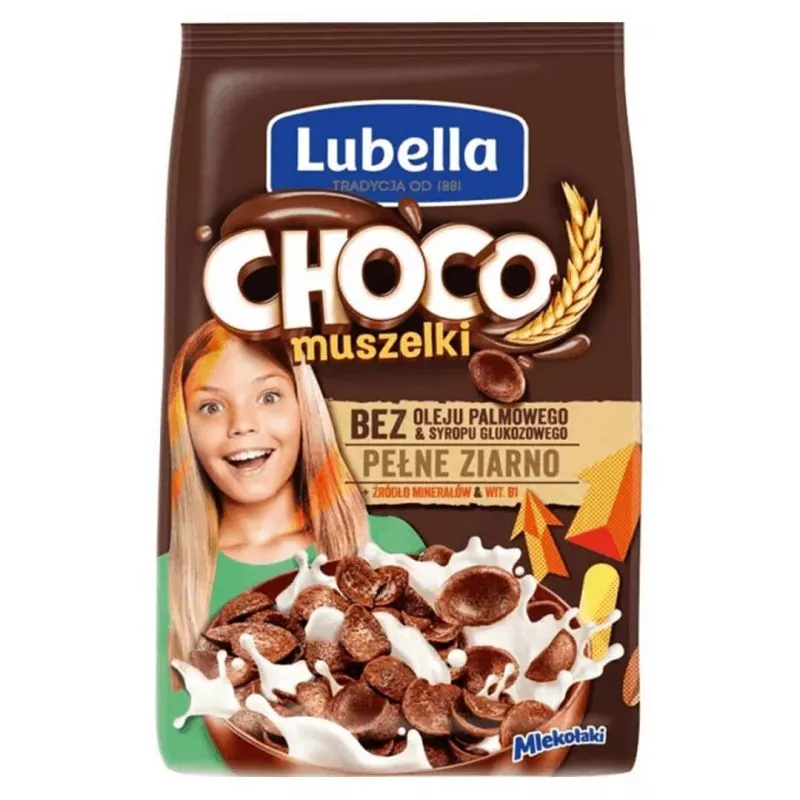 Cereales MUSZELKI con chocolate 250g LUBELLA