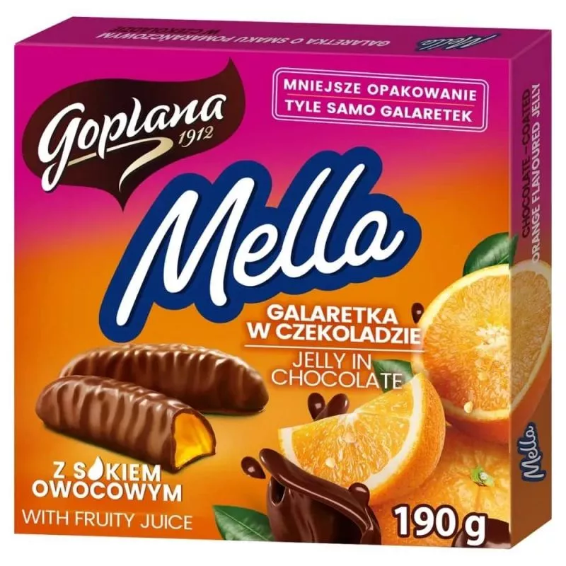 Bombones de jalea sabor naranja 190gr MELLA