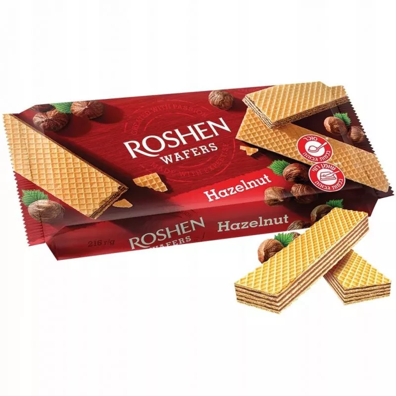 Gofry z nadzieniem orzechowym 216gr ROSHEN