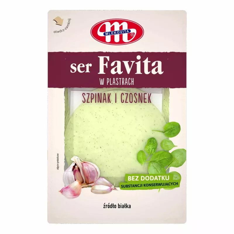 Queso FAVITA acedera con ajo 150g MLEKOVITA