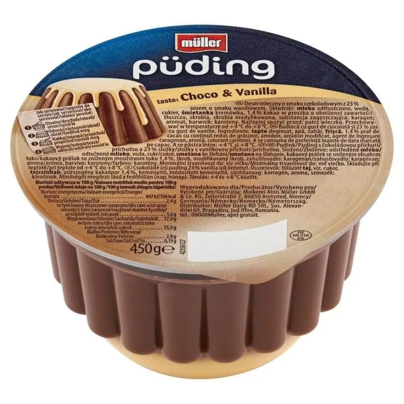 Pudding deser czekoladowy z sosem waniliowym 450g MILLER