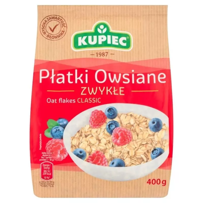 Platki owsiane ZWYKLE 400gr KUPIEC