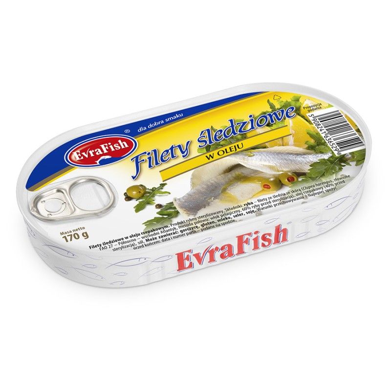 Filety sledziowe w oleju 170g EVRA FISH