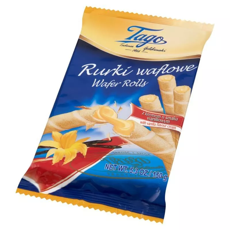 Rurka waflowa z kremem waniliowym 150g TAGO