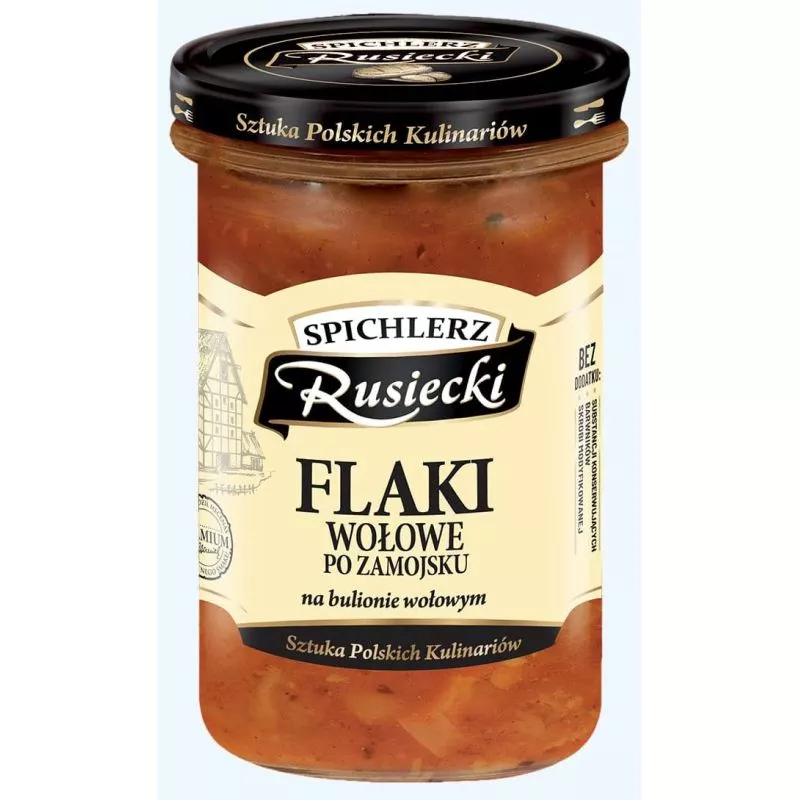 Flaki wolowe PO ZAMOJSKU na bulione wolowym 470g RUSIECKI