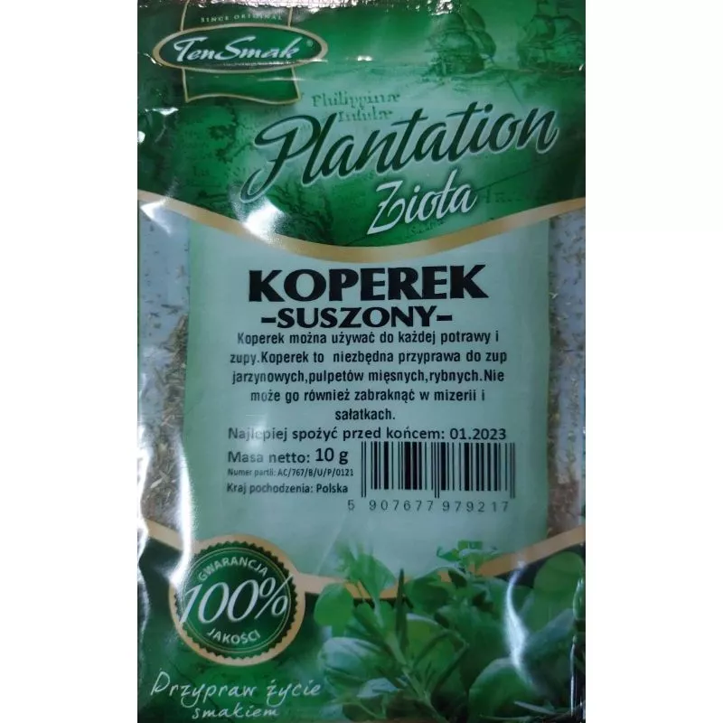 Eneldo seco PLANTATION 10g TENSMAK