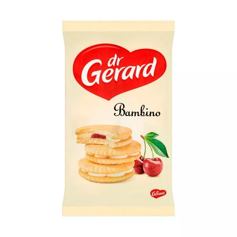 Galletas sandwich BAMBINO nata-guinda 235gr DR.GERARD