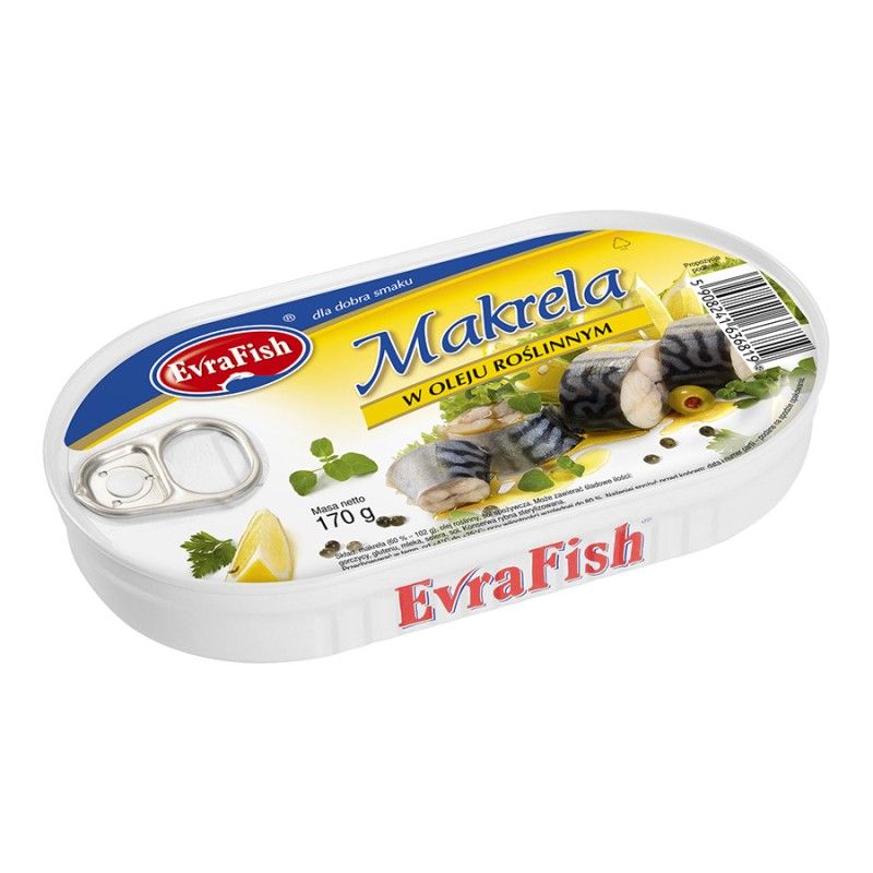 Makrela w oleju roslinnym 170g EVRA FISH