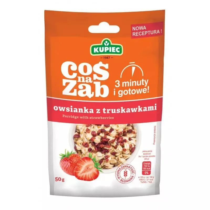 Copos de avena con fresa 50g KUPIEC