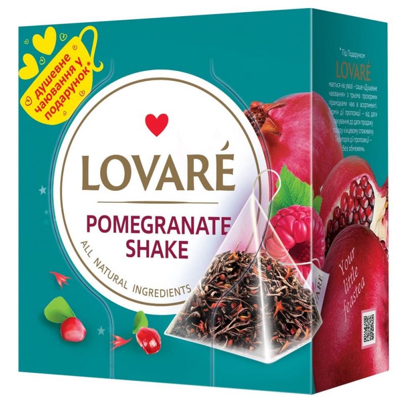 Herbata lisc POMEGRANATE SHAKE piramidki 2gx15szt LOVARE