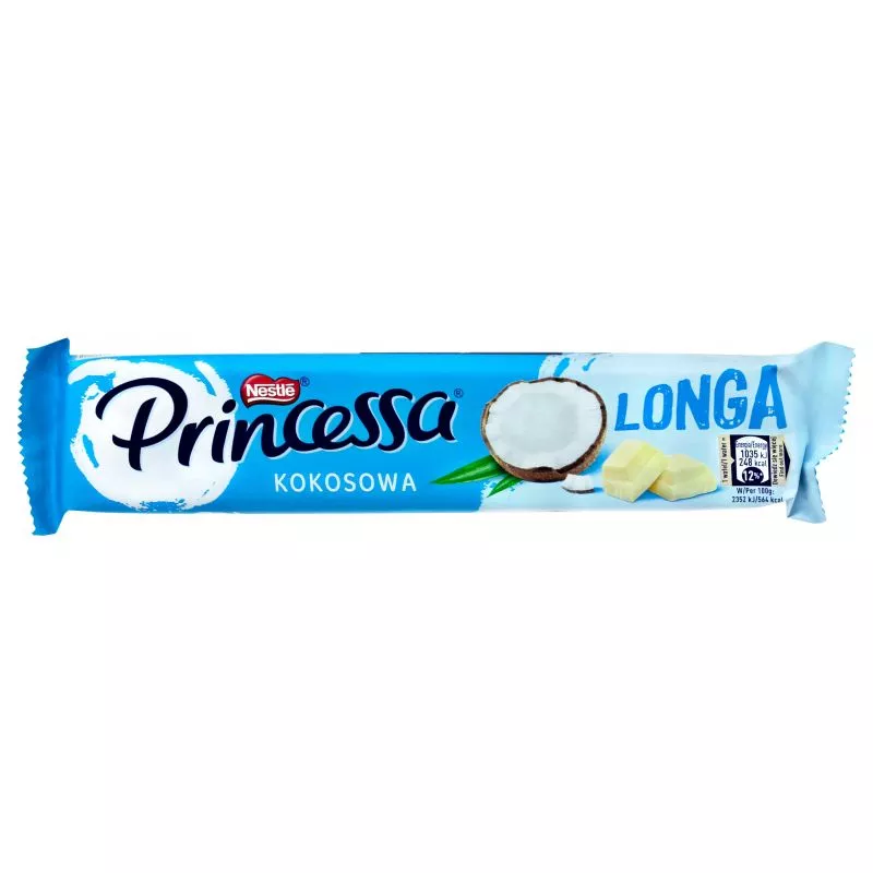 Barquillas PRINCESSA LONGA con sabor de coco 40g