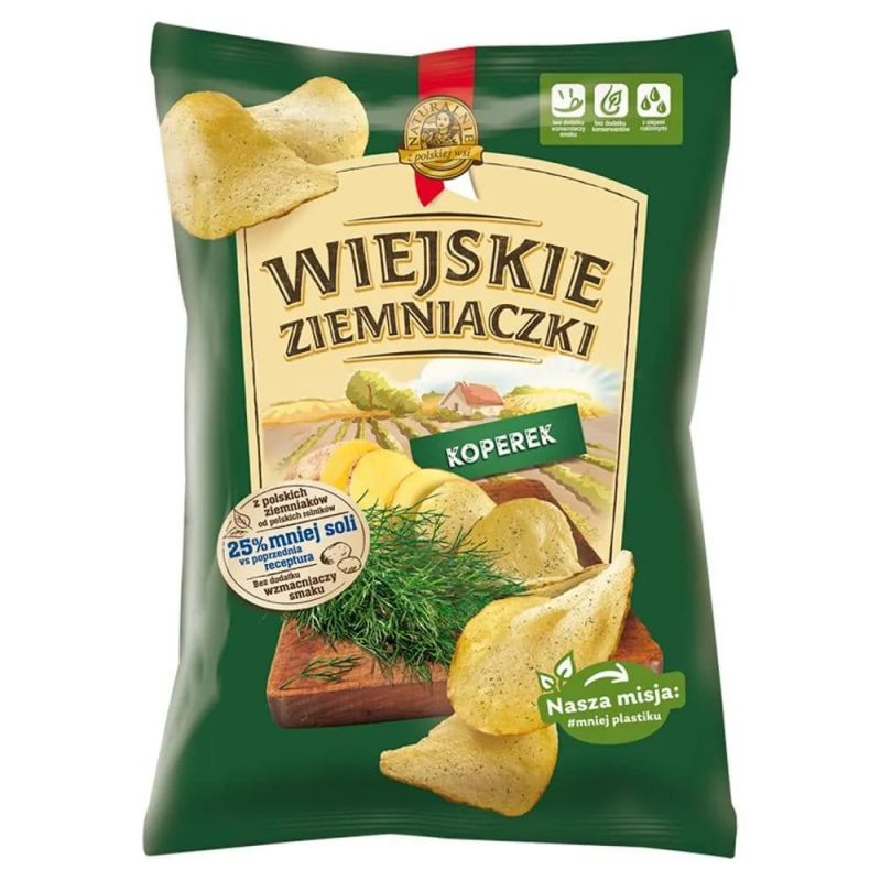 Patatas fritas rurales ZIEMNIACZKI con sabor de eneldo 130g LORENZ