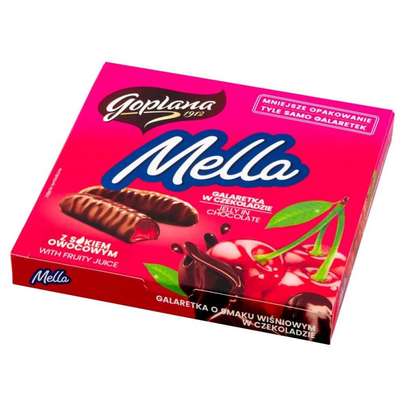 Galaretka o smaku wisniowym w czekoladzie 190g MELLA
