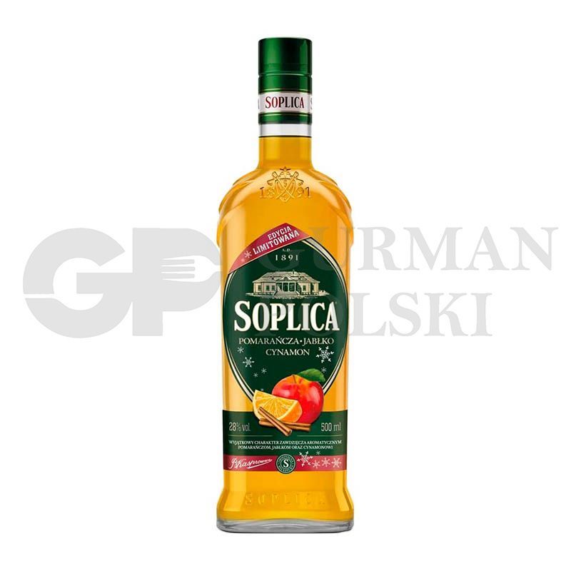 Vodka SOPLICA con sabor de naranja manzana canela 28%alk 0.5L