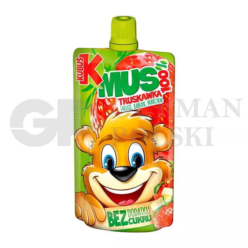 Mus 100% manzana platano zanahoria fresa 100g KUBUS