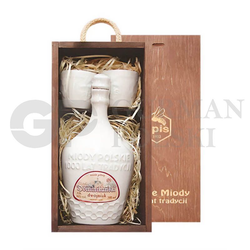 Aguardiente de miel DOMINIKANSKI con 2 vasos 16%alc 0.5L APIS