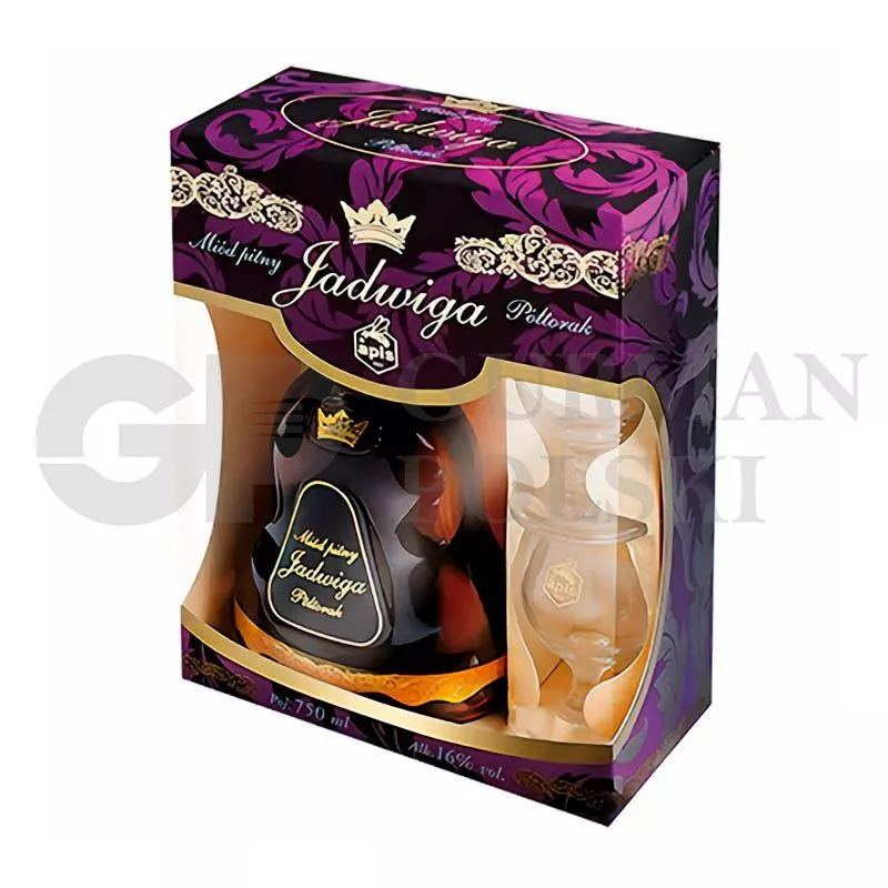 Aguardiente de miel JADWIGA +2 vasos 16% alc 750ml