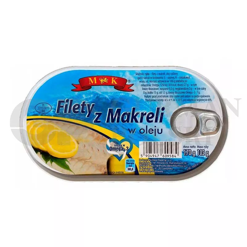 Filete de caballa con aceite 170gr M&K