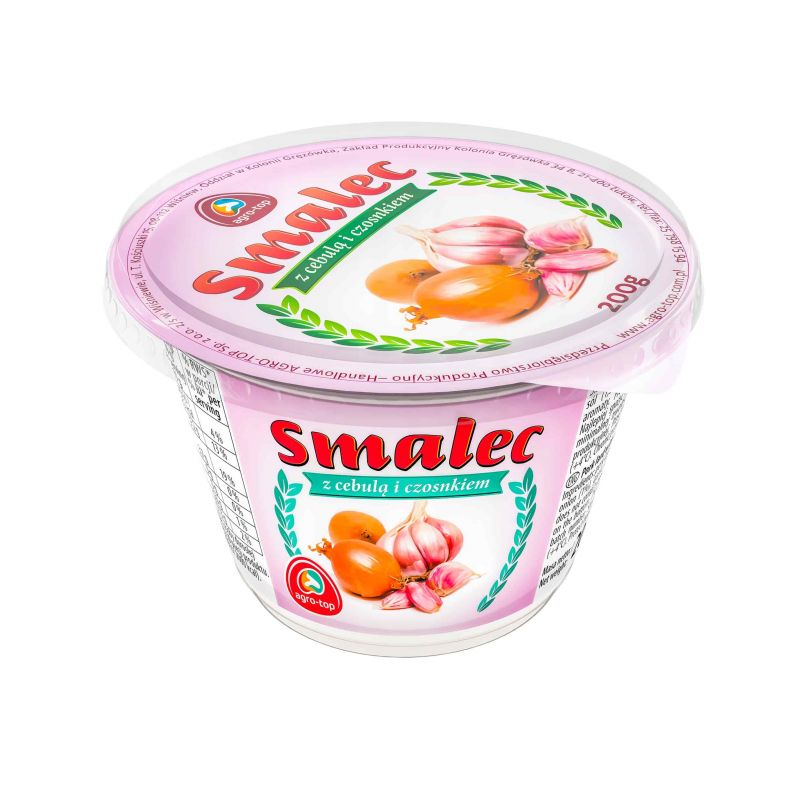 Smalec z czosnkiem i cebula 200g AGRO TOP